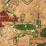 Illustration of woman preparing salad