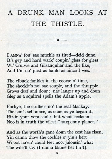 A drunk man looks at the Thistle