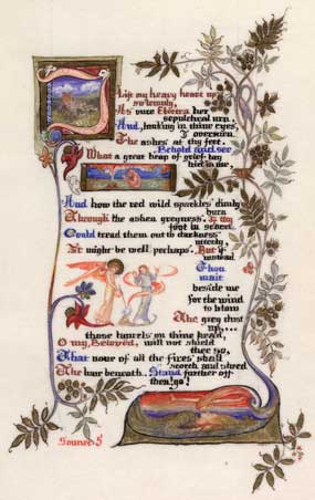 Sonnet page from manuscript