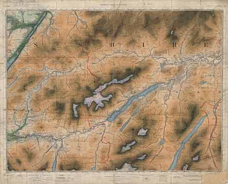 Coloured map of Glen Roy