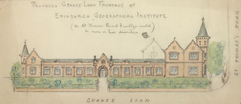 Coloured sketch of proposed Grange Loan building