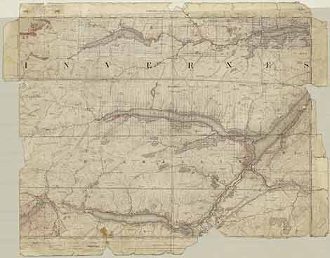 Map of Loch Eil with ink and pencil markings