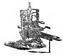 Printing press detail from broadside advert