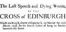 Last speech of the 'Cross of Edinburgh'