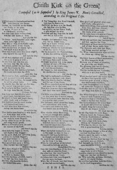 Broadside ballad entitled 'Christ's Kirk on the Green'