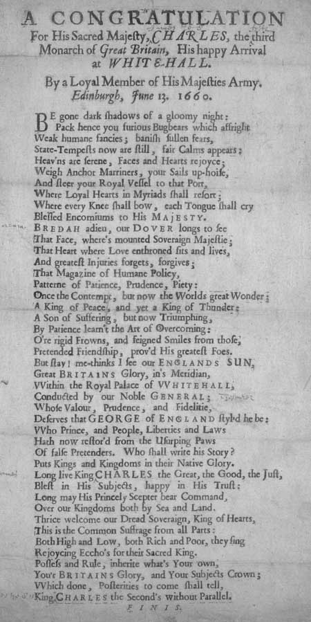 Broadside entitled 'A Congratulation'