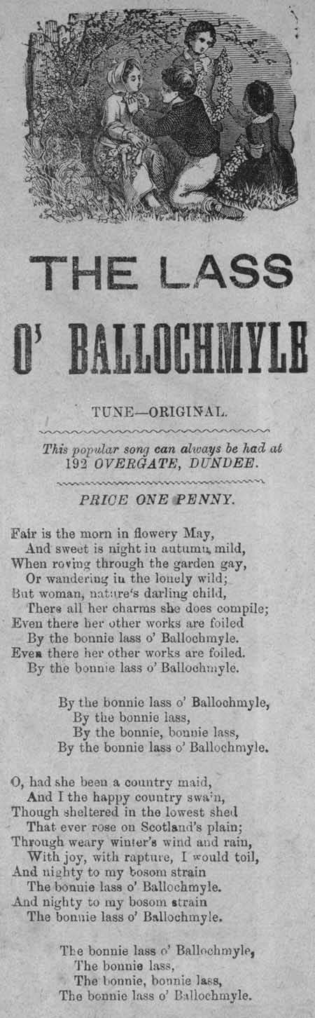 Broadside ballad entitled 'The Lass o' Ballochmyle'