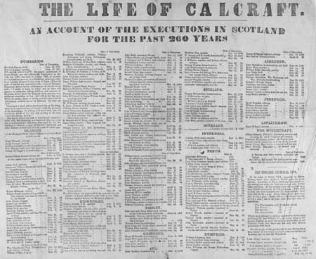 Broadside entitled 'The Life of Calcraft'