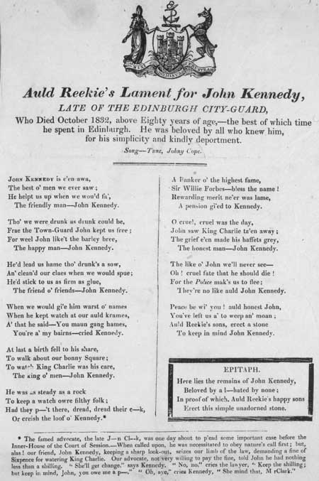 Broadside lamenting the death of John Kennedy