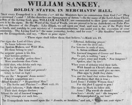 Broadside regarding William Sankey