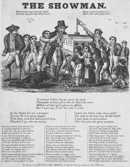 Broadside ballad entitled 'The Showman'