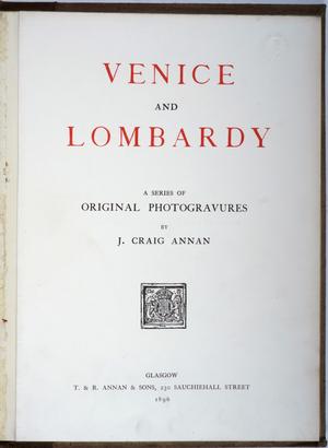 Image 2 of  'Venice & Lombardy: a series of photogravures.'