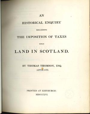 Image 1 of  'An historical enquiry regarding the imposition of taxes.'