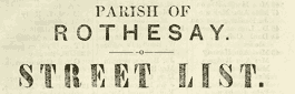 'Parish of Rothesay street list'