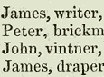Men's names on printed page