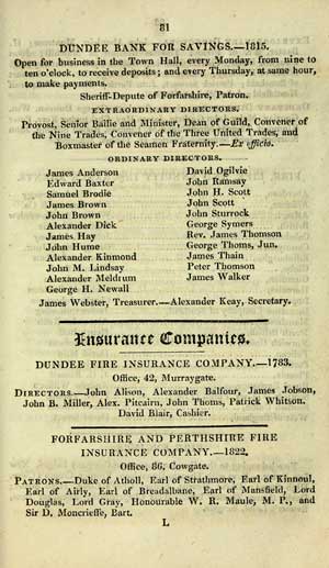 Insurance company advert with premiums and department details 