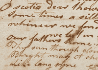 Detail of letter with 'O Scotia' poem