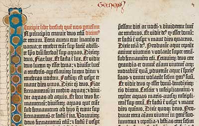 Gutenberg Bible page detail