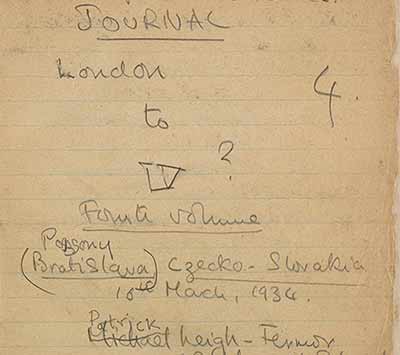 Paddy Leigh Fermor's 1933 travel diary
