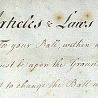 Part of hand-scripted sheet with part of 'Articles & Laws' showing and other words