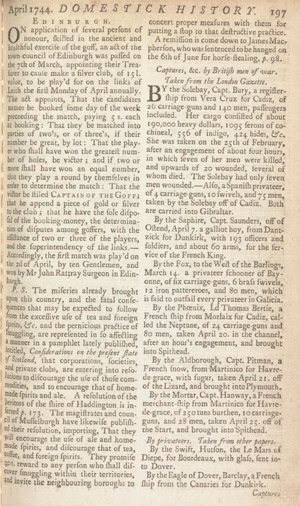 Page from printed book with heading 'Domestick History'.