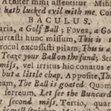 Part of printed page including heading 'Baculus'