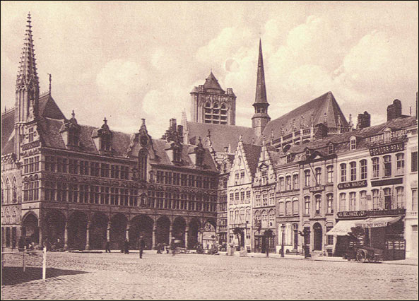 Ypres Cloth Hall and cathedral