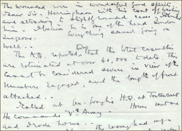 Detail from handwritten diary page 