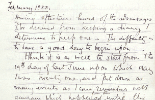 Haig's first sturdent diary entry
