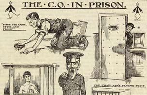 Cartoon showing aspects of prison life