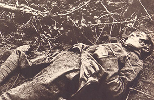 Soldier lying dead