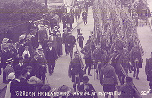 Gordon Highlanders parading
