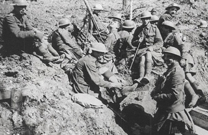 Scottish soldiers resting