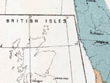 Map detail showing British Isles