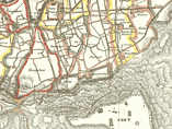 Map showing town and fort