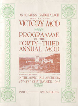 1946 Aberdeen Mòd programme