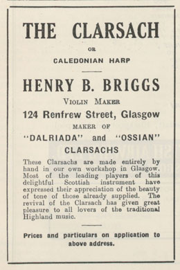 Clarsach advert in An Gaidheal, October 1936