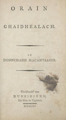 Orain Ghaidhealach, 1790