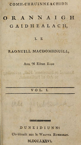 Comh-chruinneachidh orannaigh Gaidhealach, 1766