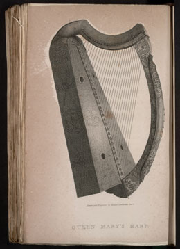 Drawing of the Queen Mary Harp