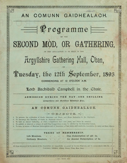 1893 Mòd programme