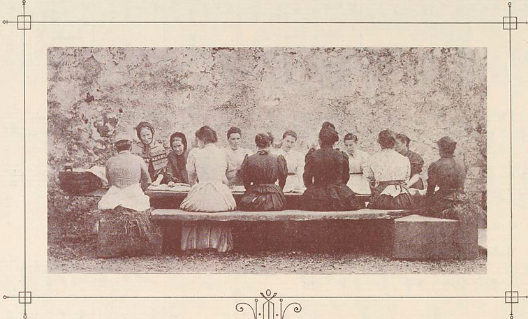 19th century women waulking the cloth
