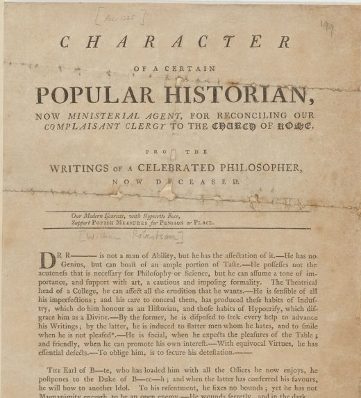 ‘Character of a certain popular historian’ (1779)