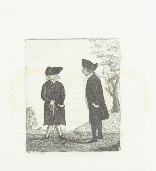Caricature of Andrew Bell and William Smellie by John Kay