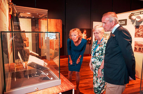 Cookery writer  Sue Lawrence, exhibition curator Olive Geddes and Dr John Scally, National Librarian