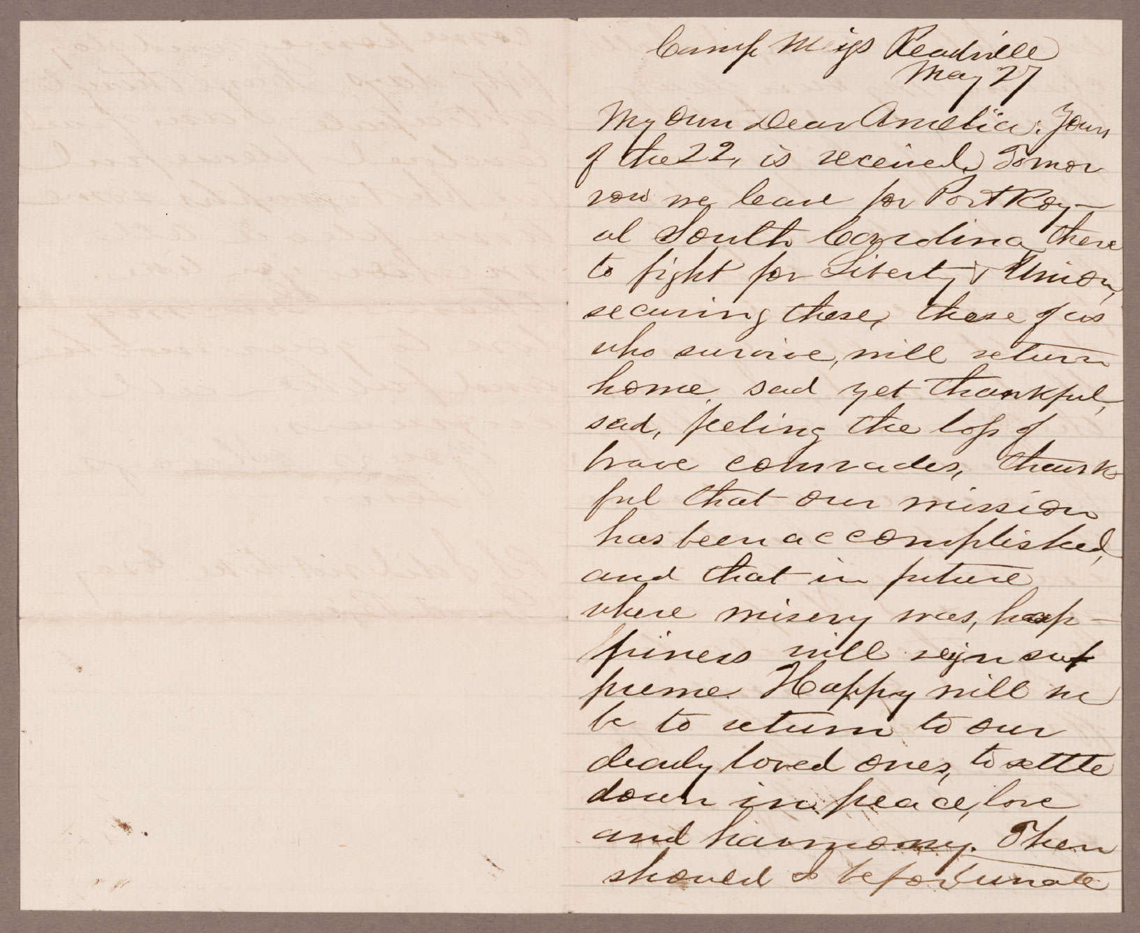 Letter written by Lewis Henry Douglass