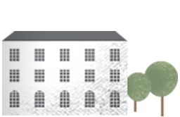 Graphic of building and trees