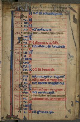 Calendar of the Book of Hours : July