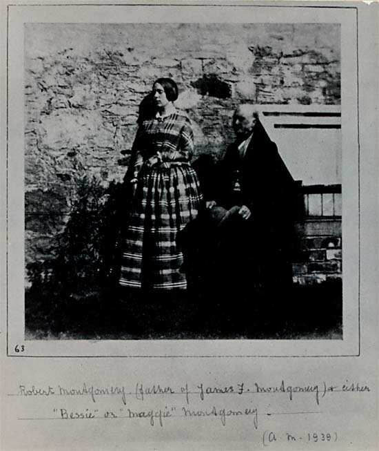 Photocopy of calotype of Mr. Robert Montgomery, father of James Francis Montgomery and his daughter Miss Margaret Montgomery.
