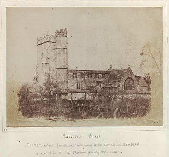 Puddletown Church, Dorset, where James Francis Montgomery was a curate from 1856 to 1858.